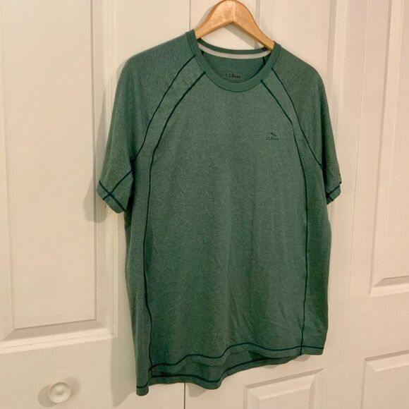 L.L. Bean Men’s Green Quick Dry Trail Tee Short Sleeve Large - Picture 4 of 10